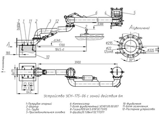 Схема устройства нижнего слива УСН-175-06